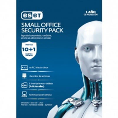 ESET SMALL OFFICE SECURITY, 10 LICENCIAS PCS + 1 LICENCIA PARA SERVER WINDOWS + CONSOLA LOCAL, 1 AÑO DE VIGENCIA (CAJA)